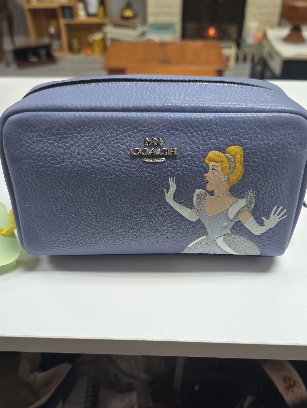 NWT COACH Leather Small Boxy Bag DISNEY CINDERELLA cosmetic bag - Picture 6 of 7